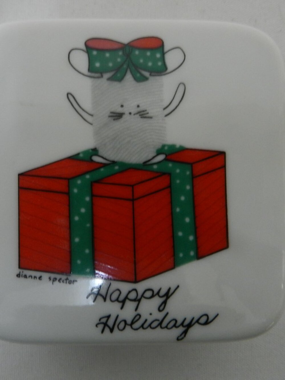 Thumb Buddies Enesco Dianne Spector Vintage 1980 Christmas trinket ceramic box